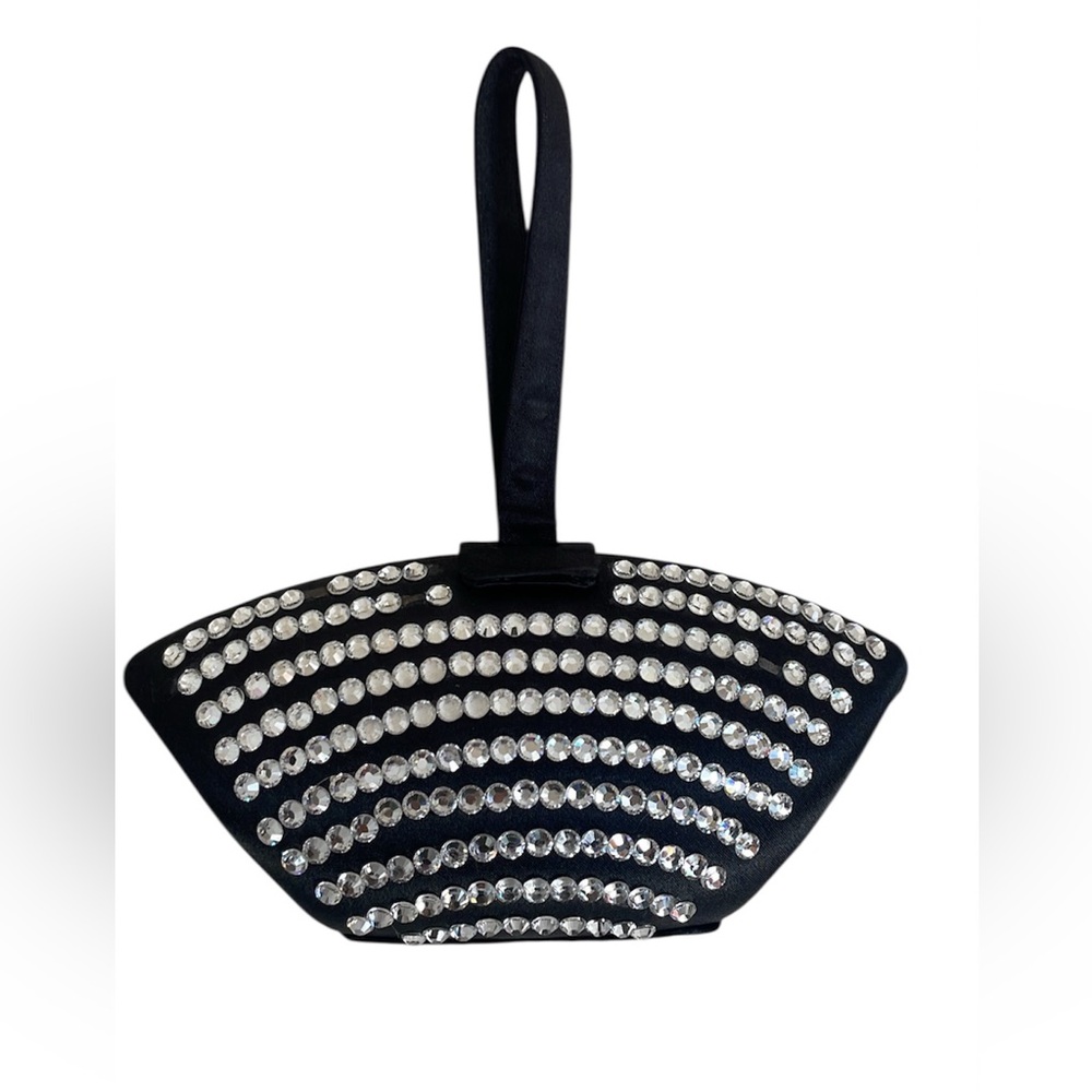 Stunning Vintage Black Rhinestone Mini
Handbag - Y2K Evening Bag